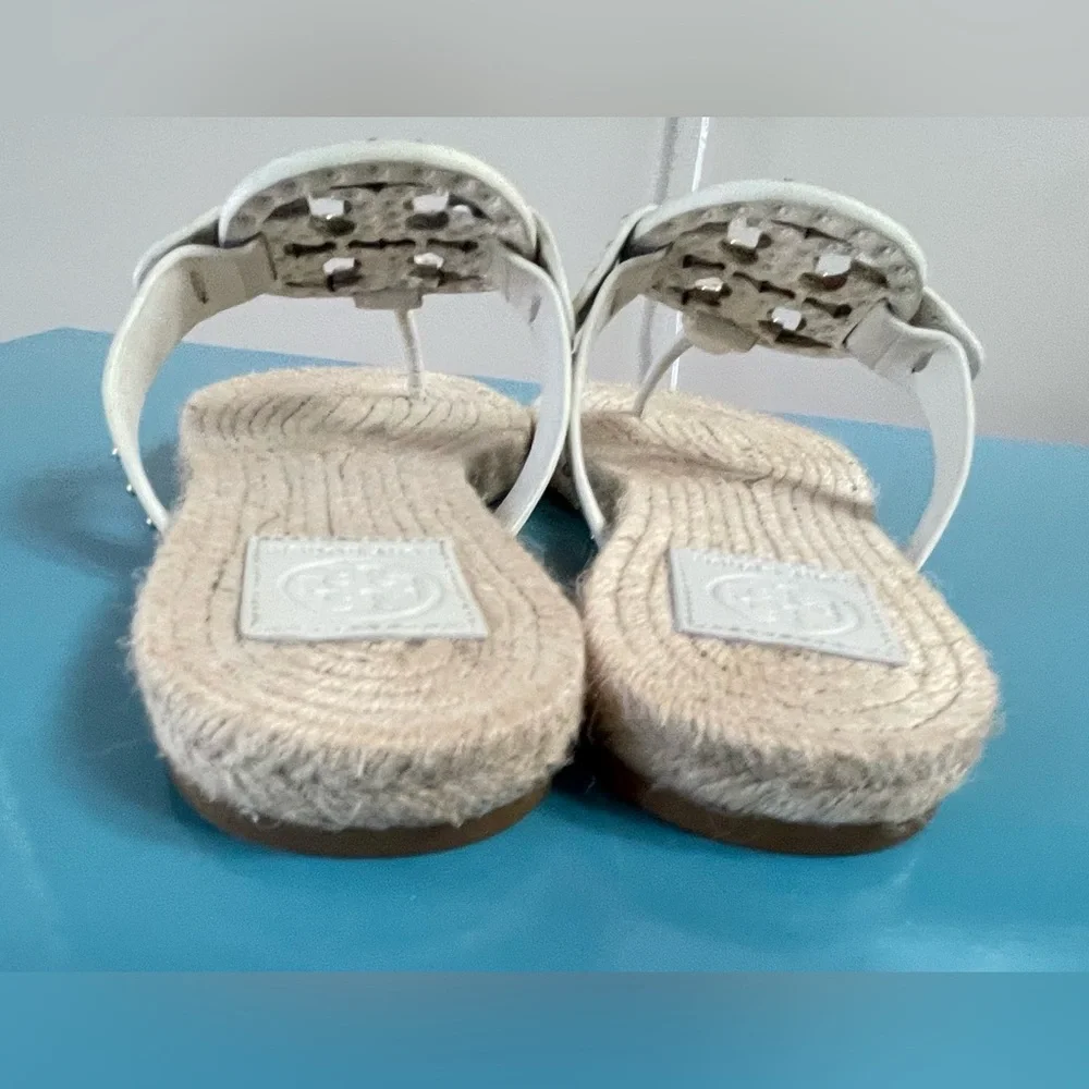 Tory Burch | Miller Studded Espadrille Sandals | White/Ivory | sz 9 - Picture 4 of 5